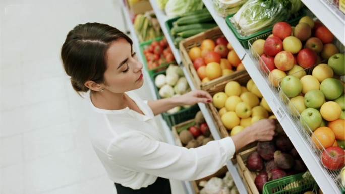 美女逛超市超市购物ai素材原创44