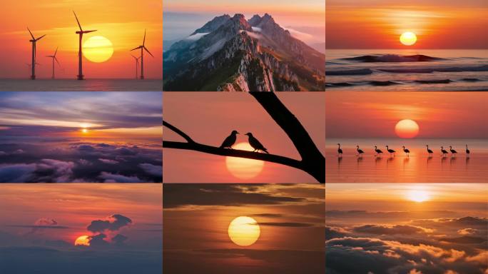 日出云海海上日出夕阳日落延时太阳升起ai