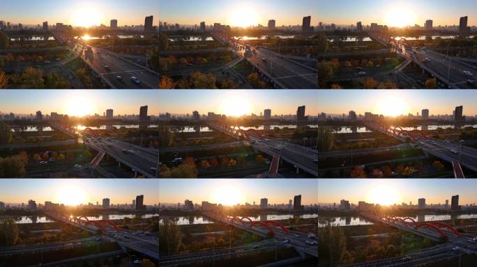 航拍山西太原城市日出 (22)