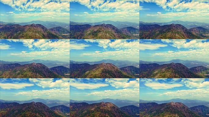 航拍连绵山脉自然风光