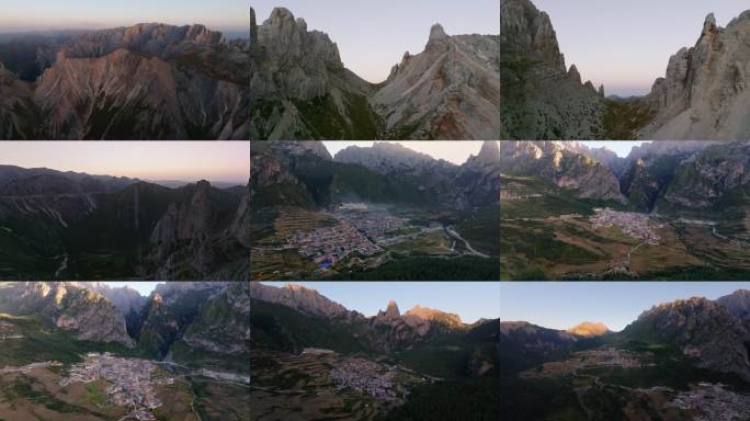 甘南洛克之路江迭公路航拍扎尕那日出日落