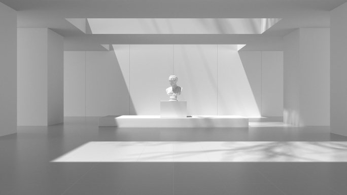 C4D极简建筑空间几何体光影变化