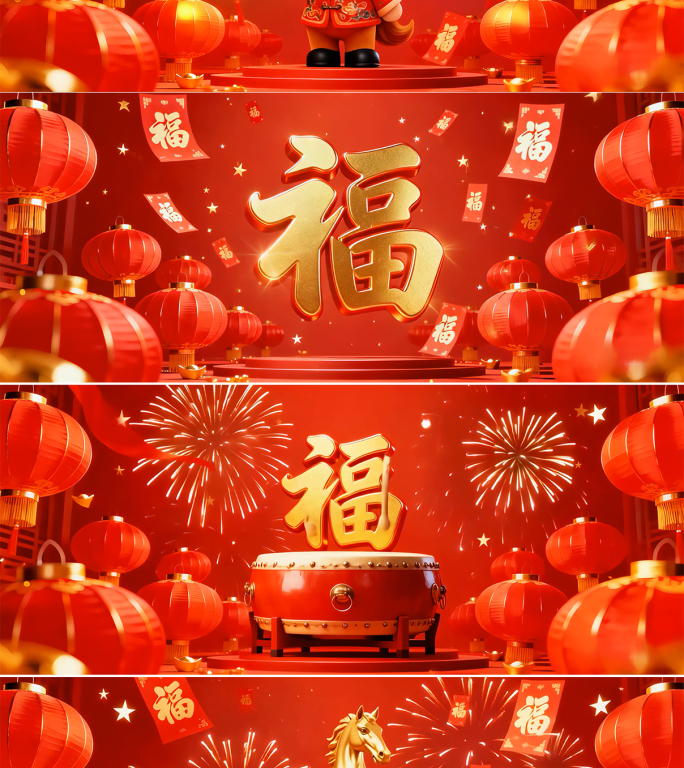 马年春节喜庆背景