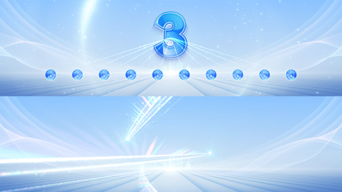 4K宽屏干净简洁蓝色手掌启动仪式AE模板