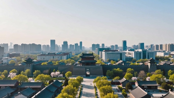 古今交融城市风光