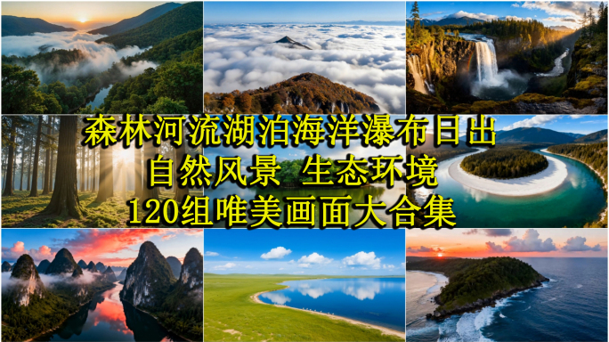 自然风景生态环境大海河流森林合集