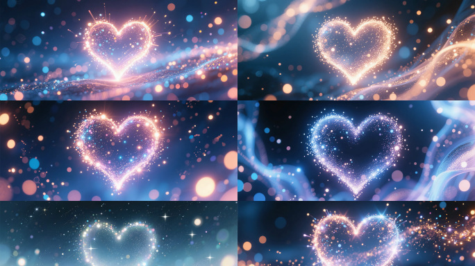 【9款】浪漫爱心粒子背景 01