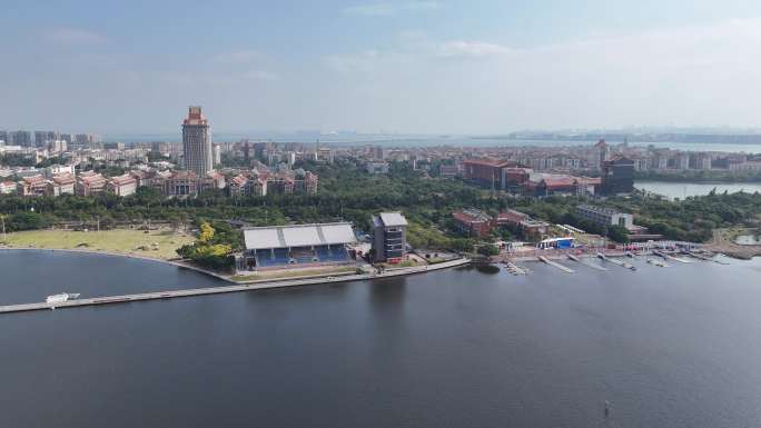 城市滨水风光航拍