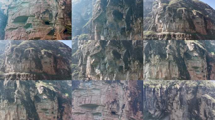 地质结构岩层悬崖岩层纹理地质景观