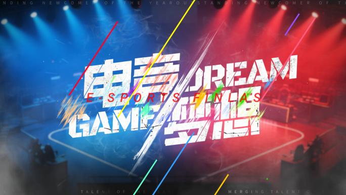 【6个斜切线条字幕】电竞体育文字国潮故障