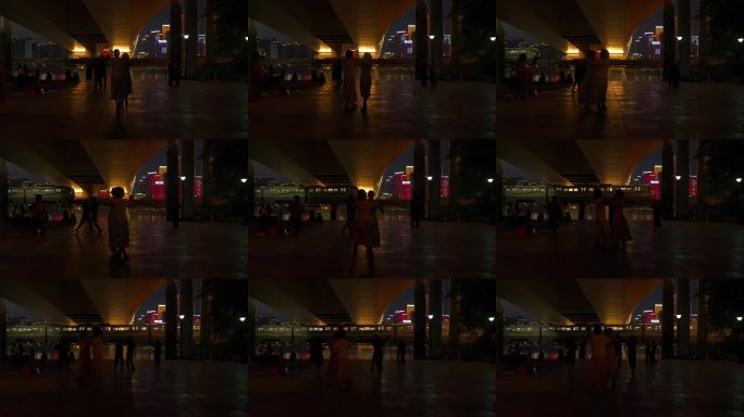 市民休闲舞蹈场景