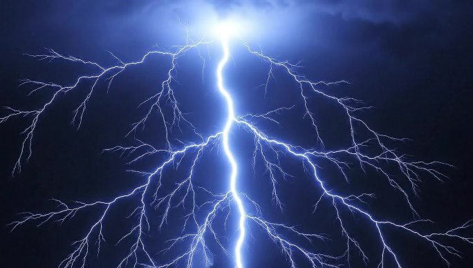 蓝色闪电特效动画