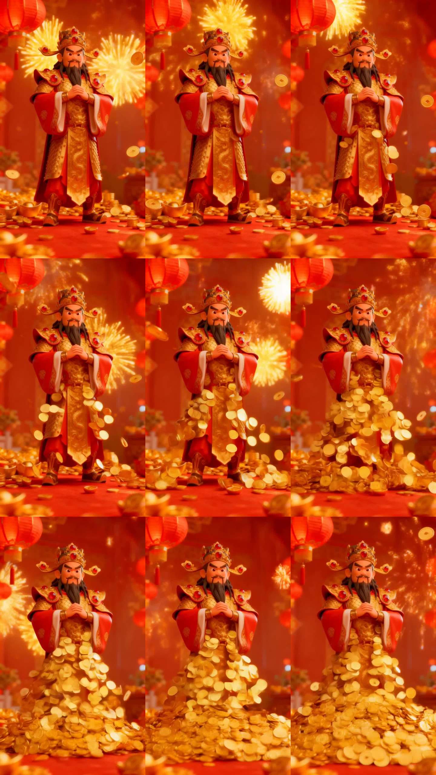 金元宝烟花迎财神