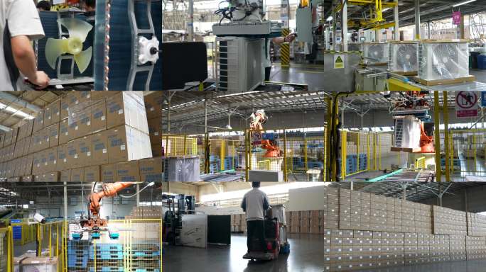 工厂工人空调加工工业