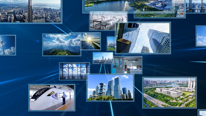 科技图片照片汇聚片头logo片尾文字