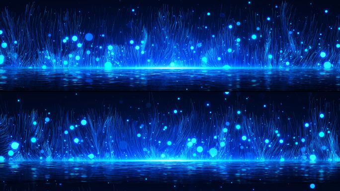 8k唯美蓝色粒子线条生长背景 视频加工程