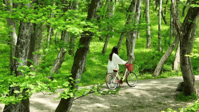林间单车少女