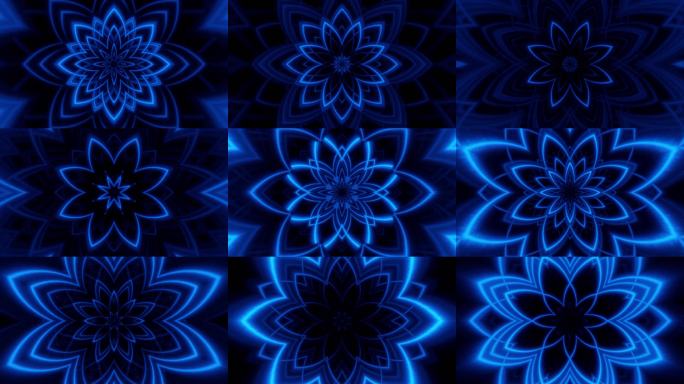 蓝色花纹万花筒背景