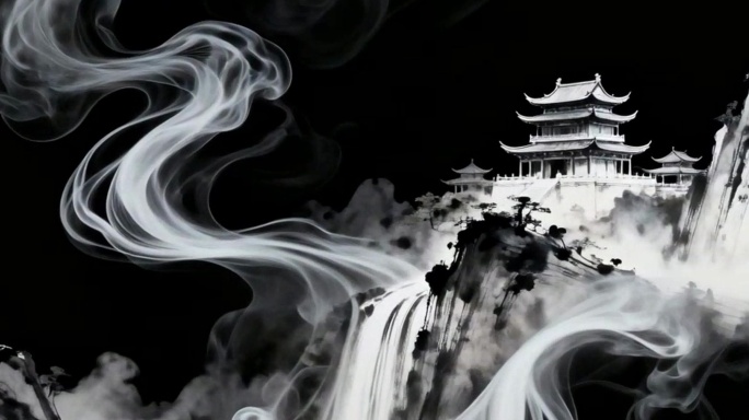 【7K】水墨山水古风 云雾缭绕古建筑