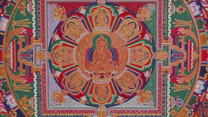 4K门头沟法海寺明代古建藻井壁画梵文铜钟