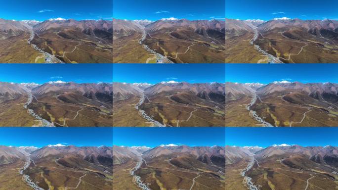 门源祁连山岗什卡雪峰景区航拍延时摄影