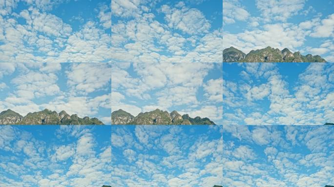 蓝天白云下的远山延时