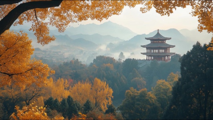 大气航拍国风古风山水风景合集