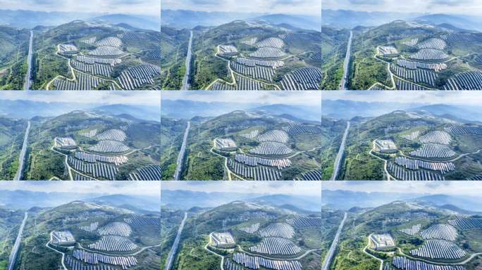 山地光伏与高速公路航拍延时