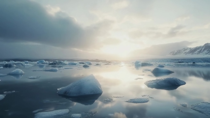冰雪山川唯美景色雪山冰川自然风光