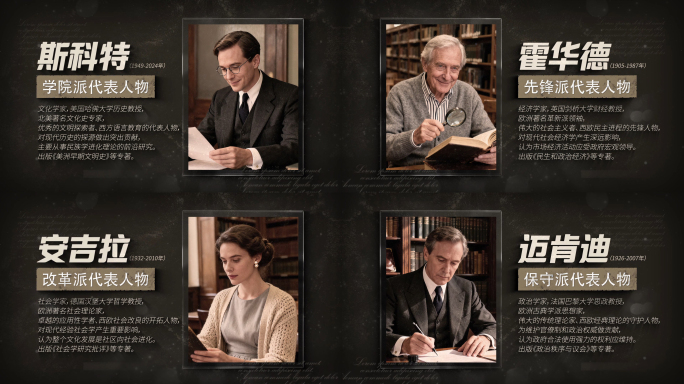 历史复古怀旧人物介绍人物展示玻璃相框图文