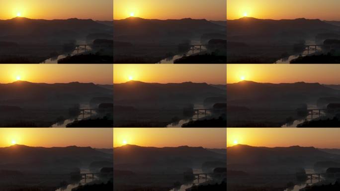 日出山水晨雾风景