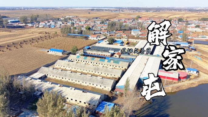 航拍辽阳市文圣区罗大台镇-解家屯