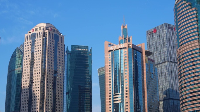 4K 上海城市空镜头陆家嘴金融中心CBD