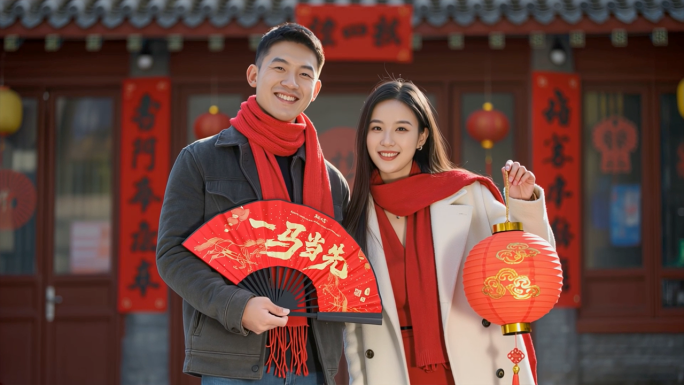 春节过年2026马年除夕年夜饭拜年烟花