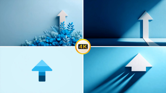 箭头 蓝色 上升 动画 生长 商务 动态