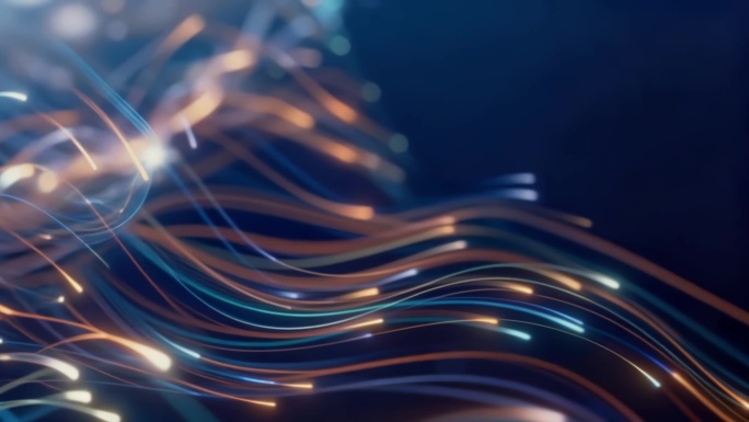 抽象粒子抽象波浪流光炫彩线条科技一镜到底