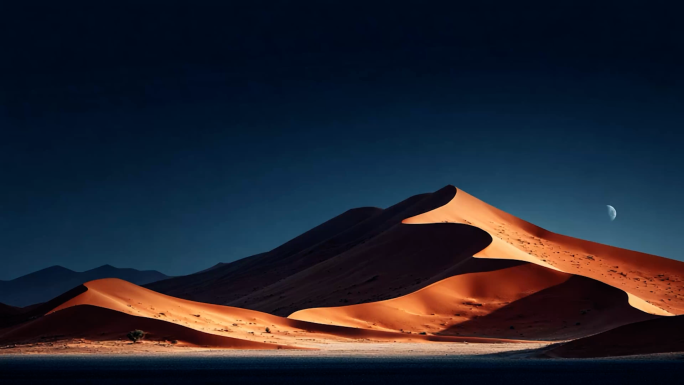 沙漠 星空 沙丘 月光 沙波纹 夜晚月光