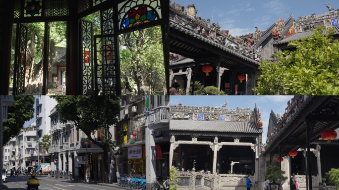 广东岭南建筑 满洲窗 骑楼 陈家祠