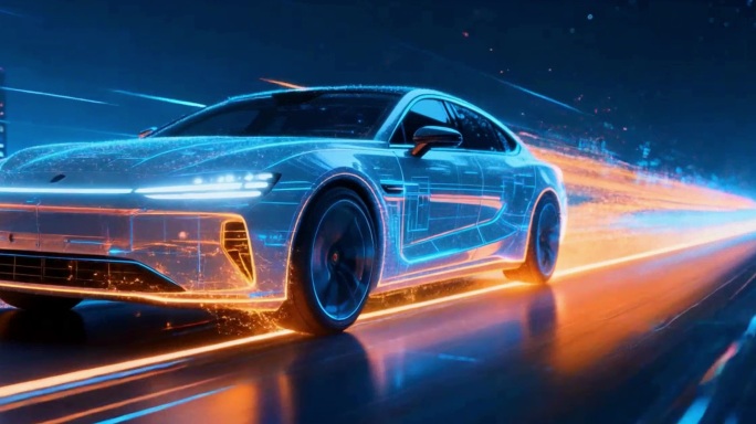 未来科技感概念车 赛博朋克光影跑车