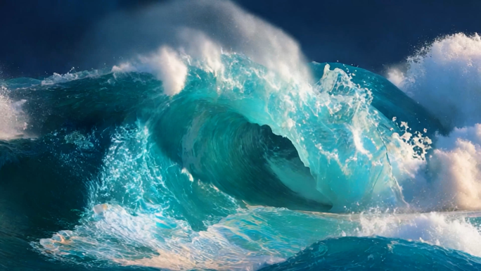 海浪 蓝色 巨浪 浪花 波涛 翻滚 海水