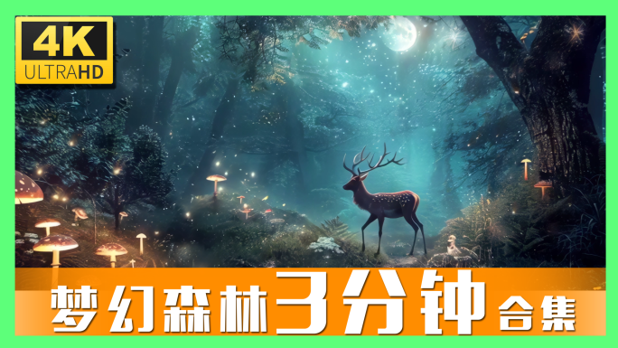 奇幻森林动物风景