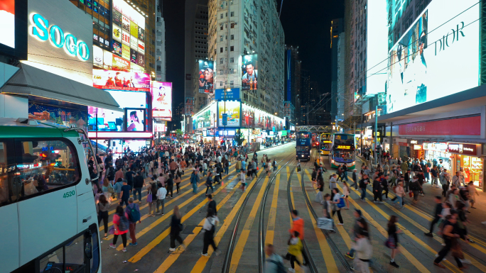 香港叮叮车延时摄影