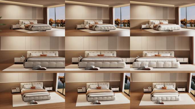 现代简约卧室全景展示