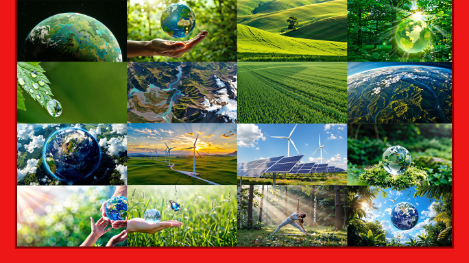 绿色地球日生态环保自然生机低碳可持续能源