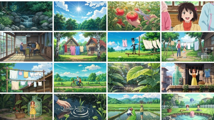 治愈系乡村生活动画 日系田园日常场景