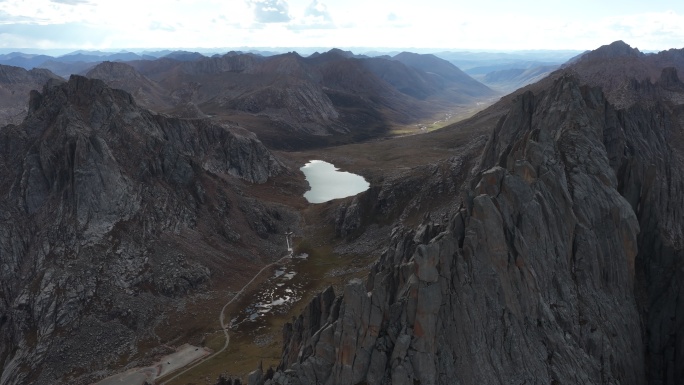 航拍四川阿坝州莲宝叶则