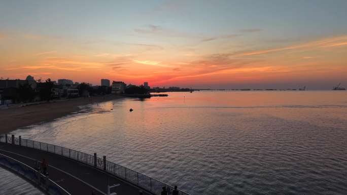 「航拍」广西北海合辑五海上栈桥晚霞
