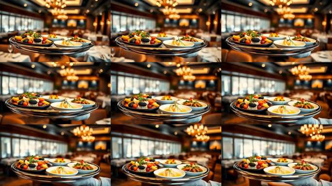 高端餐厅精致美食特写