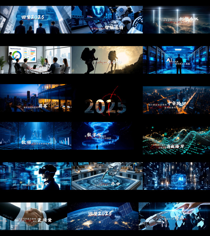 AE2025回顾暖场AI混剪质感宣传片头