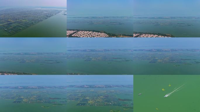 航拍苏州阳澄湖